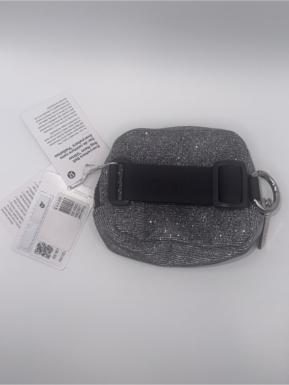 NWT Lululemon Everywhere Belt Bag Nano *Glitter — Dark Silver / Graphite Grey - Picture 2 of 2